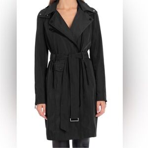 Avec Les Filles Black Trench Rain Coat